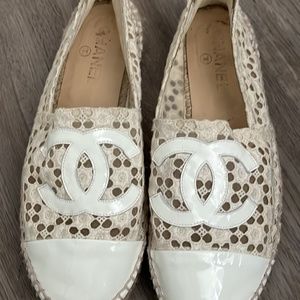Chanel flower  lace espadrilles